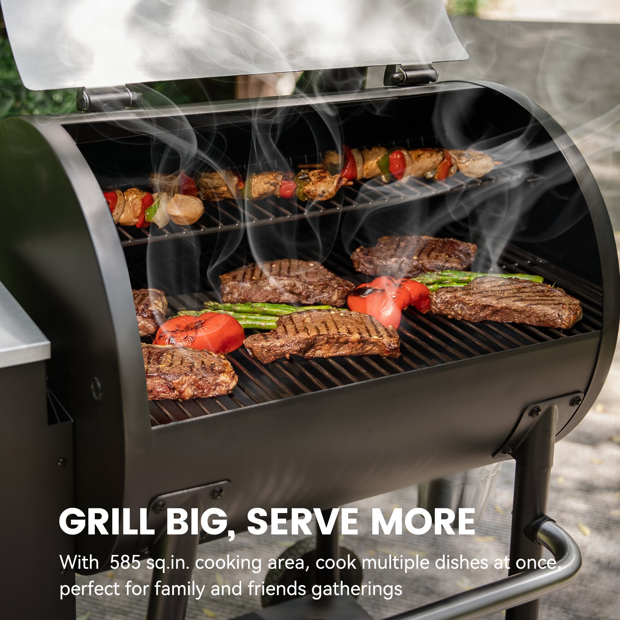 Z GRILLS ZPG-550A2E 590 sq. in. Wood Pellet Grill and Smoker PID 2.0 in Stainless Steel - Image 2