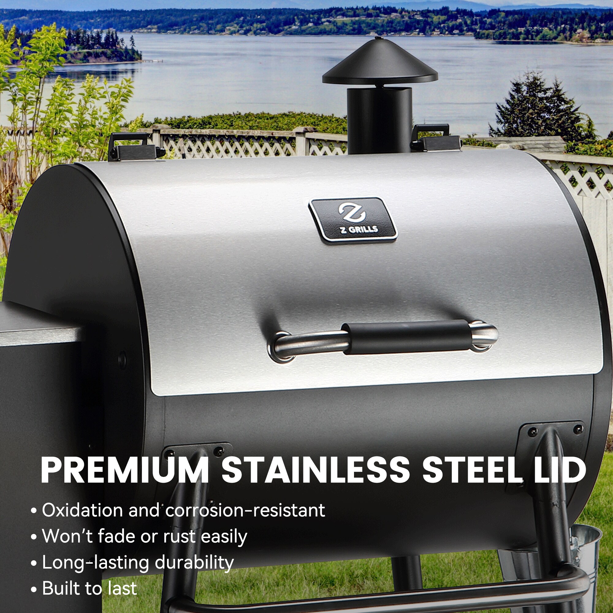 Z GRILLS ZPG-550A2E 590 sq. in. Wood Pellet Grill and Smoker PID 2.0 in Stainless Steel - Image 5