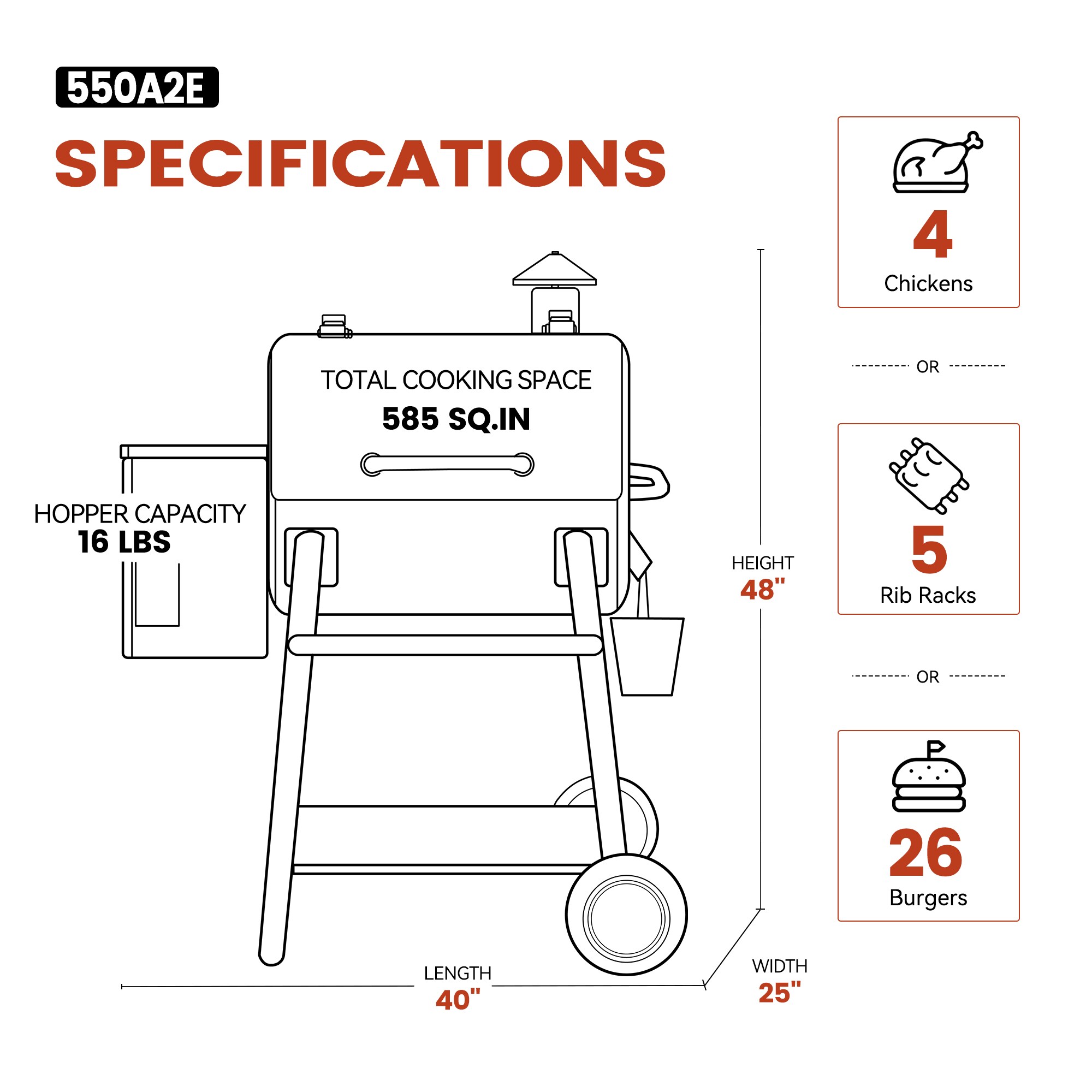 Z GRILLS ZPG-550A2E 590 sq. in. Wood Pellet Grill and Smoker PID 2.0 in Stainless Steel - Image 10