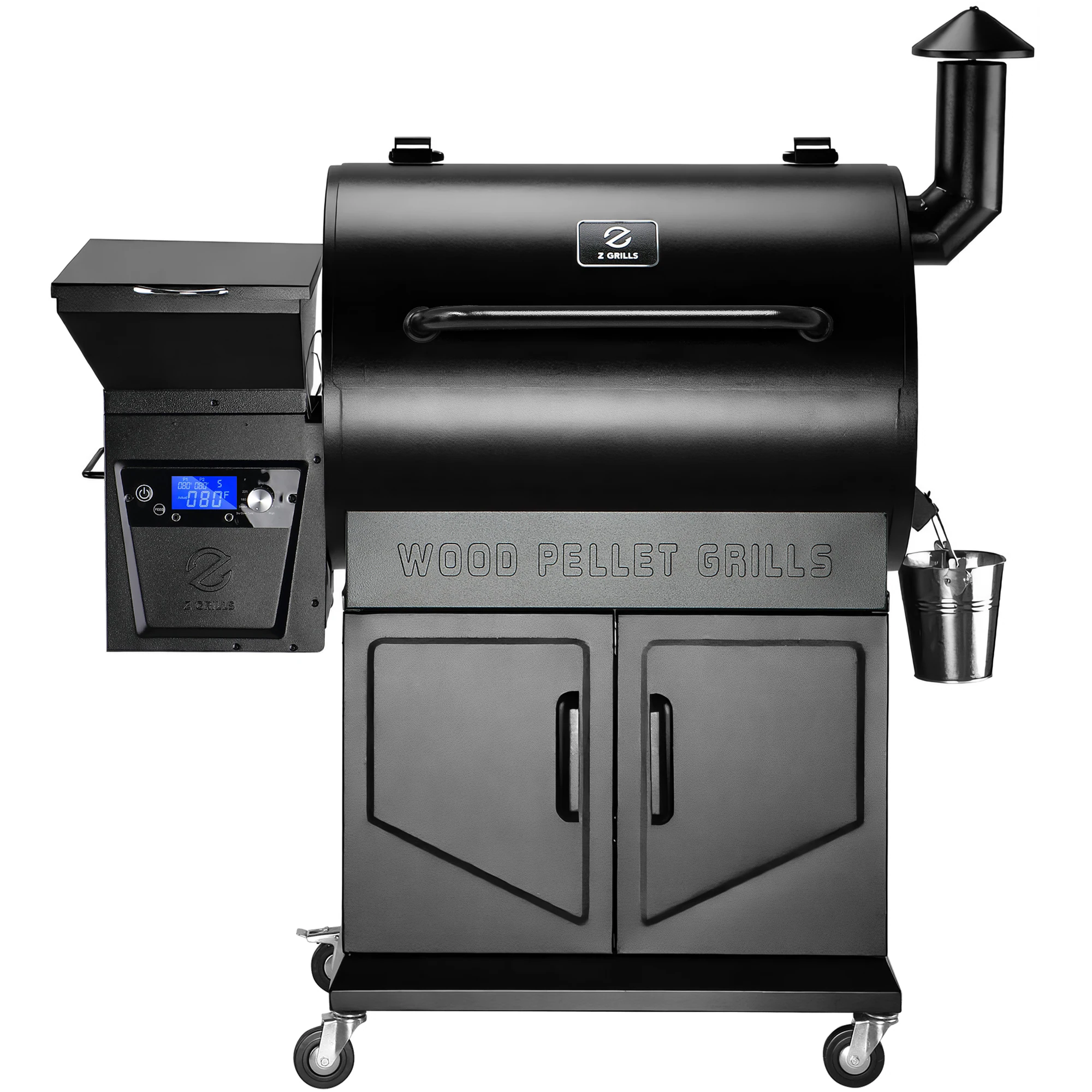 Z GRILLS ZPG-700D7 697 sq. in. Wood Pellet Grill and Smoker with cabinet storage PID 2.0 in Black