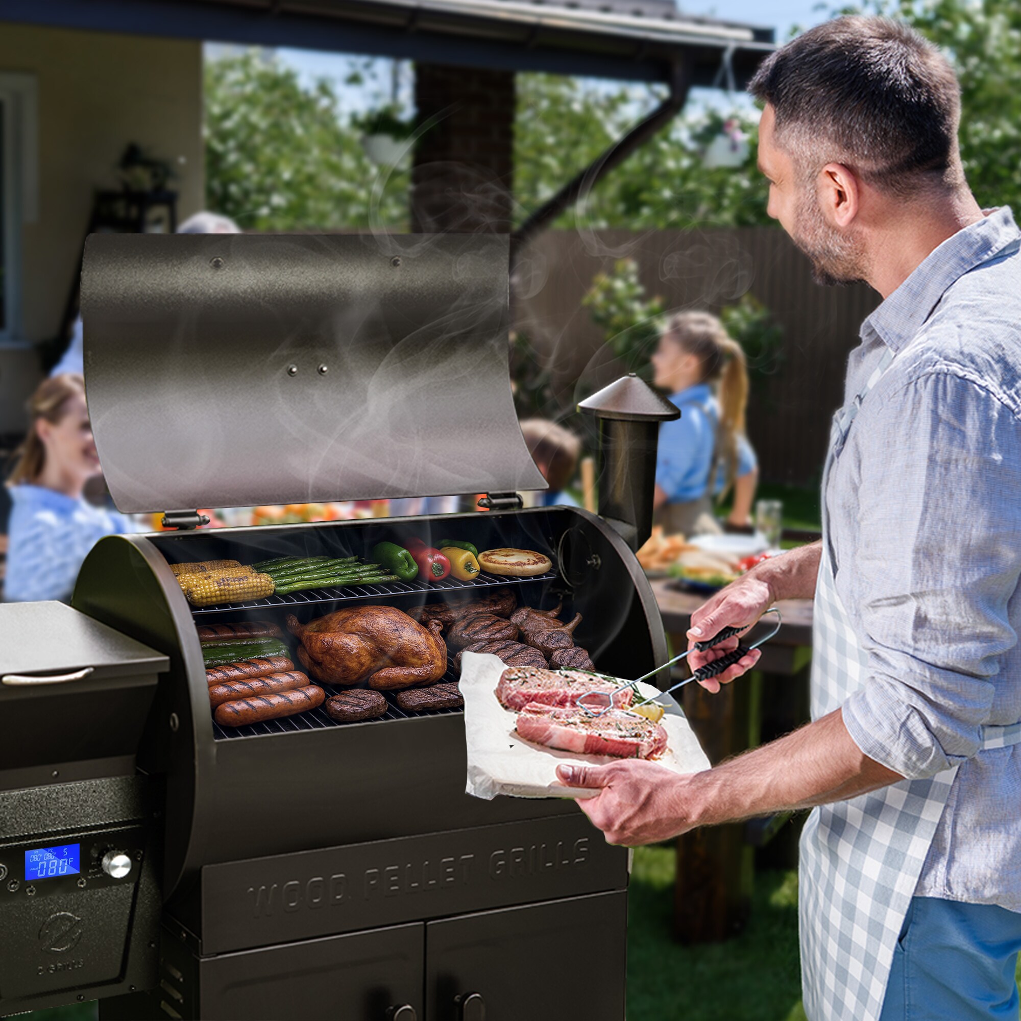 Z GRILLS ZPG-700D7 697 sq. in. Wood Pellet Grill and Smoker with cabinet storage PID 2.0 in Black - Image 11