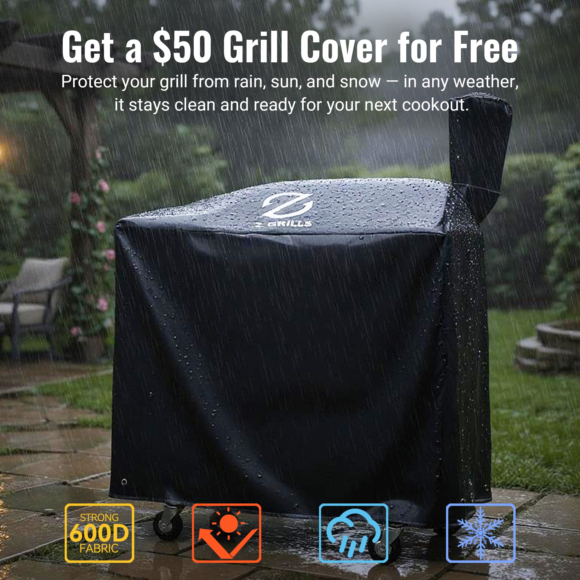 Z GRILLS ZPG-700D7 697 sq. in. Wood Pellet Grill and Smoker with cabinet storage PID 2.0 in Black - Image 14