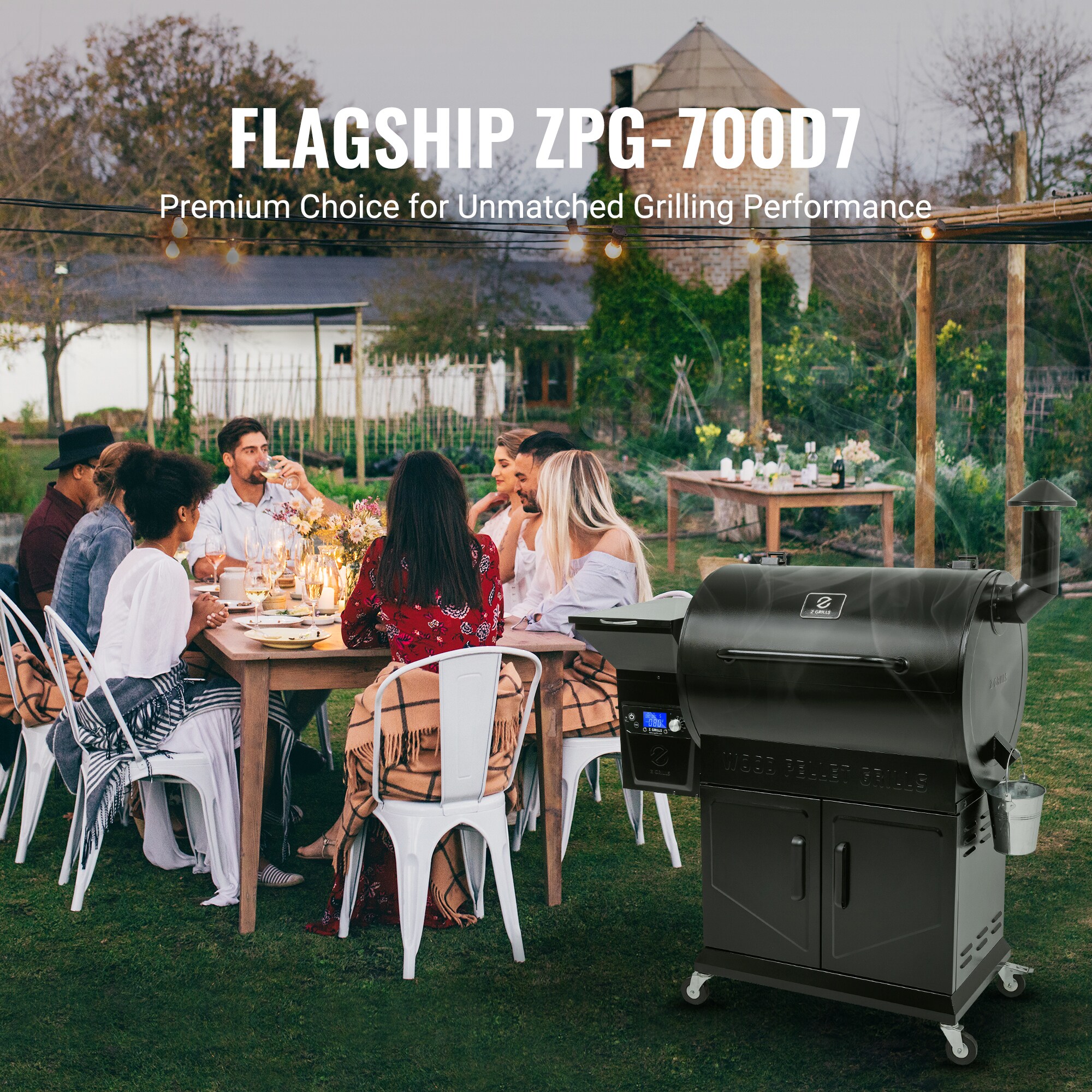 Z GRILLS ZPG-700D7 697 sq. in. Wood Pellet Grill and Smoker with cabinet storage PID 2.0 in Black - Image 12