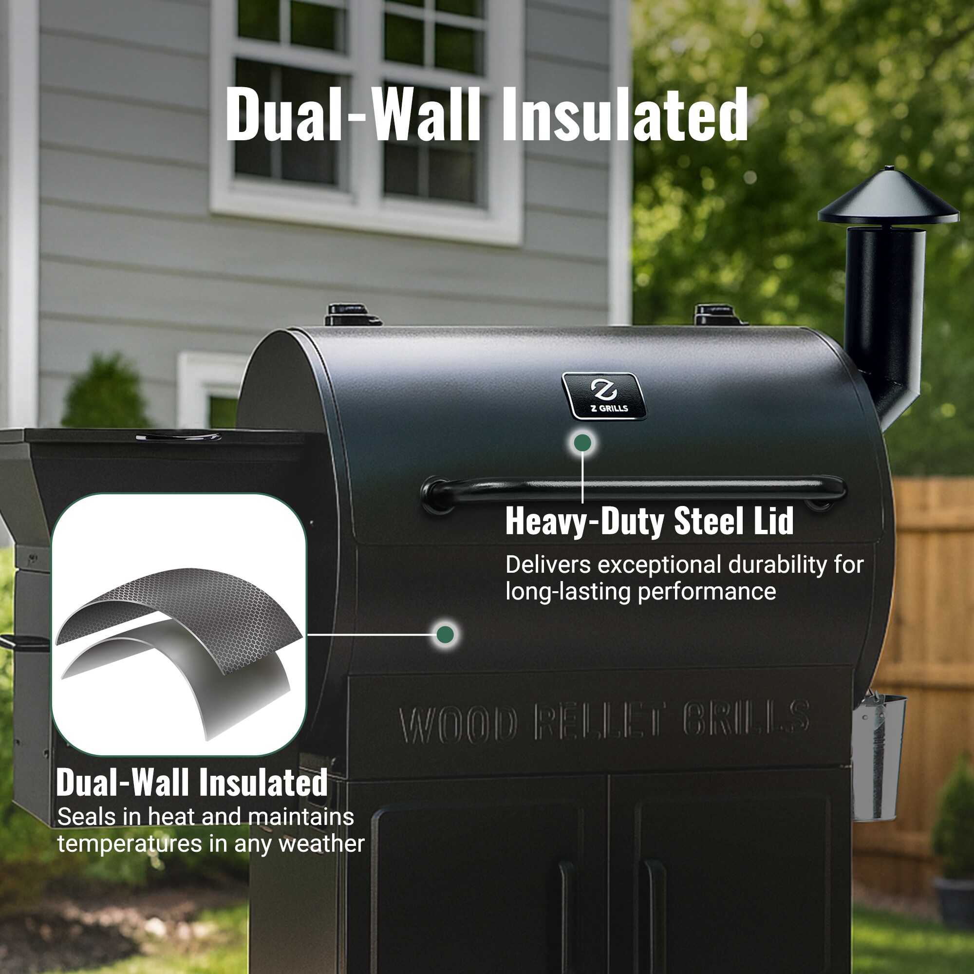Z GRILLS ZPG-700D7 697 sq. in. Wood Pellet Grill and Smoker with cabinet storage PID 2.0 in Black - Image 7