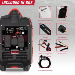 A-iPower GXS2300iD 2300-Watt Recoil Start Gas Propane Powered Ultra Light-Weight Inverter Generator 80cc OHV Engine and CO Sensor Shutdown