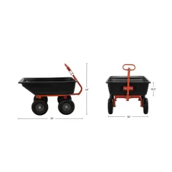 Agri-Fab 45-0594 4-Wheel Poly and Steel Convertible Pull/Tow Garden Dump Cart
