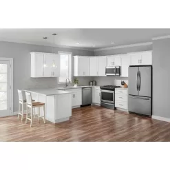 Hampton Bay Avondale 24 in. W x 24 in. D x 42 in. H Ready to Assemble Plywood Shaker Diagonal Corner Kitchen Cabinet in Alpine White
