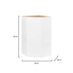 Hampton Bay Avondale 24 in. W x 24 in. D x 42 in. H Ready to Assemble Plywood Shaker Diagonal Corner Kitchen Cabinet in Alpine White