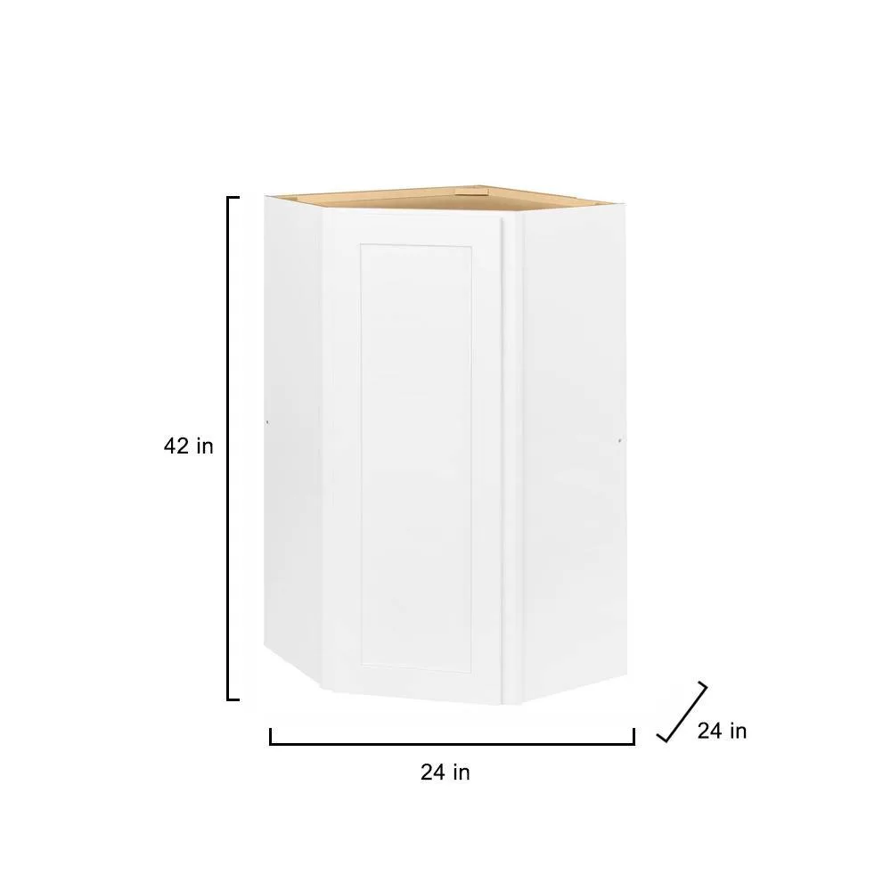 Hampton Bay Avondale 24 in. W x 24 in. D x 42 in. H Ready to Assemble Plywood Shaker Diagonal Corner Kitchen Cabinet in Alpine White