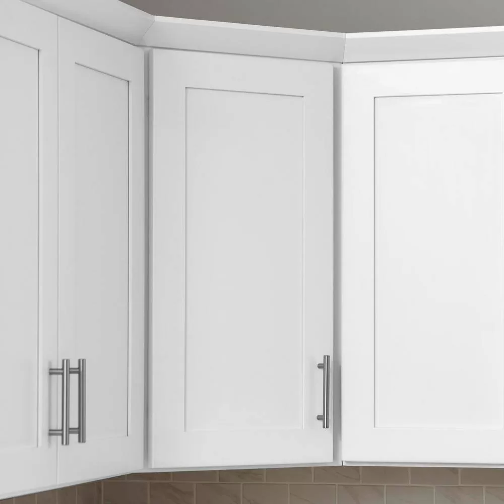 Hampton Bay Avondale 24 in. W x 24 in. D x 42 in. H Ready to Assemble Plywood Shaker Diagonal Corner Kitchen Cabinet in Alpine White