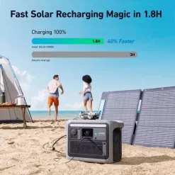 Anker THD1024 1800W Output/2400W Peak SOLIX C1000X Push Button Start LFP Battery Powered Generator for Home Backup,Outdoor Camping,RV