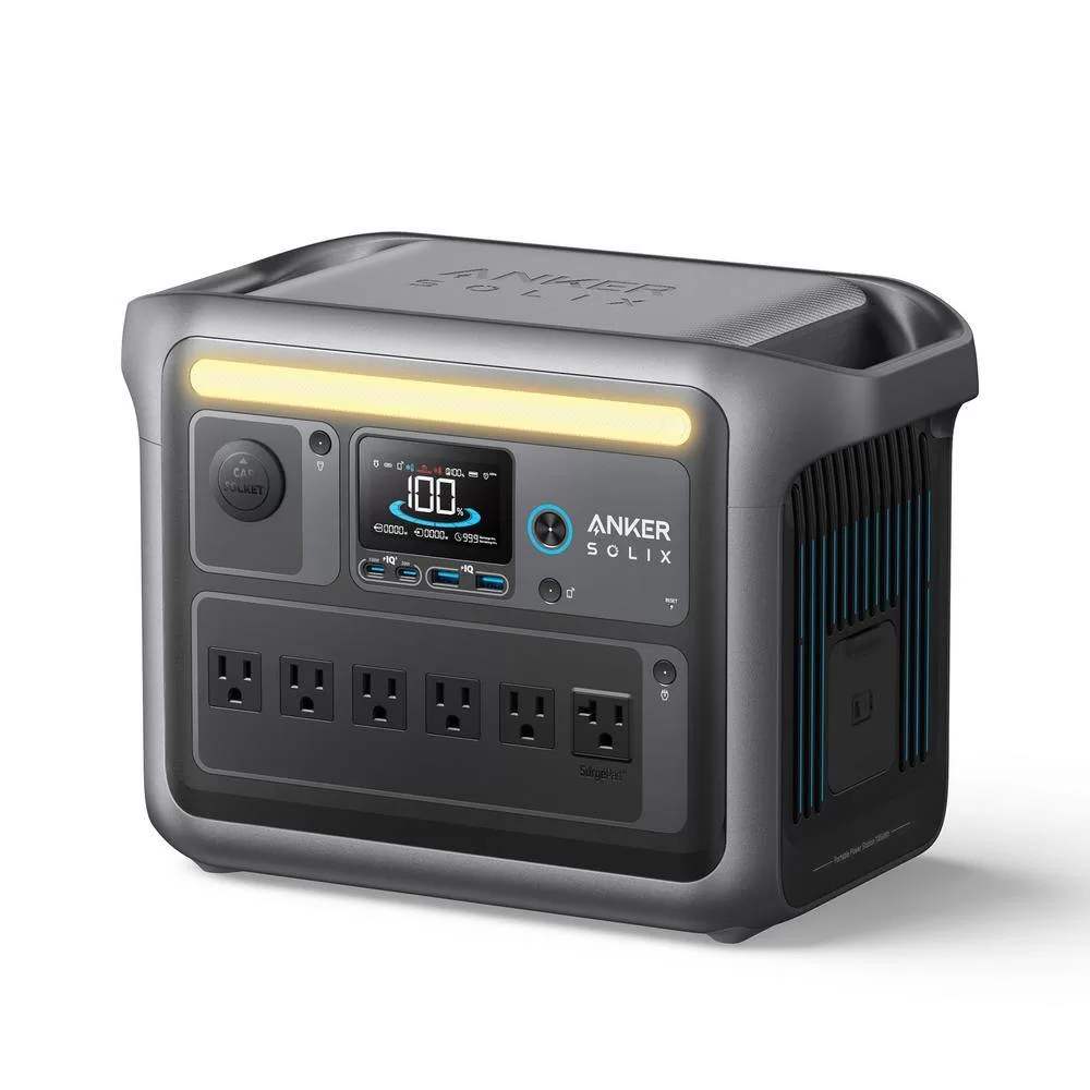 Anker THD1024 1800W Output/2400W Peak SOLIX C1000X Push Button Start LFP Battery Powered Generator for Home Backup,Outdoor Camping,RV
