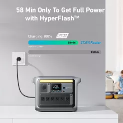 Anker THD1024 1800W Output/2400W Peak SOLIX C1000X Push Button Start LFP Battery Powered Generator for Home Backup,Outdoor Camping,RV