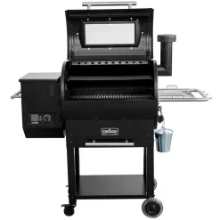 ASMOKE AS700P 700 sq. in. Skylights Wood Pellet Grill and Smoker with Smart Meat Thermometer in Black