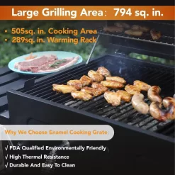 PHI VILLA THD-E02GR005 Heavy-duty Outdoor Barrel Charcoal Grill in Black