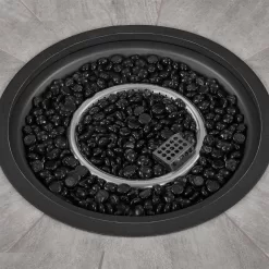 Home Decorators Collection FHTM80318 St. Charles 36 in. x 25 in. Round Steel Liquid Propane Black Fire Pit Table