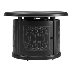 Home Decorators Collection FHTM80318 St. Charles 36 in. x 25 in. Round Steel Liquid Propane Black Fire Pit Table