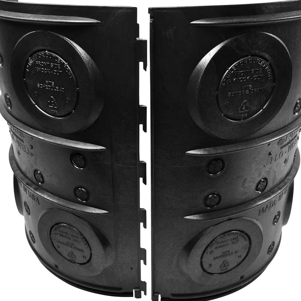 NDS FWAS24 24 in. x 24 in. x 29 in. 50 Gal. Plastic Flo-Well Stormwater Dry Well System Catch Basin Kit, 3 Side Panels and 1 Cover