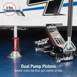 SUNEX TOOLS 6603ASJPK 3-Ton Aluminum Floor Jack with Jack Stands