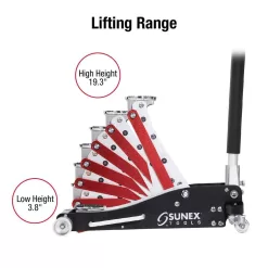 SUNEX TOOLS 6603ASJPK 3-Ton Aluminum Floor Jack with Jack Stands