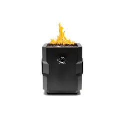 UKIAH Tailgater II 15.25in. L X 15.25in. W X 16in. H Portable LP Gas Steel Square Fire Pit with 2.1 BTM Sound System in Black