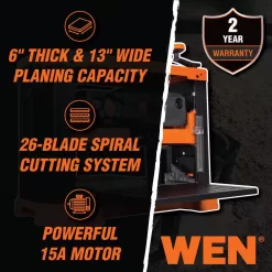 WEN PL1326 15 Amp 13 in. Spiral Benchtop Thickness Planer