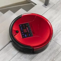 bObsweep WP460011RO PetHair Robotic Vacuum Cleaner and Mop with Auto Recharging Station, Large dustbin, Stair & Obstacle Detection in Rouge
