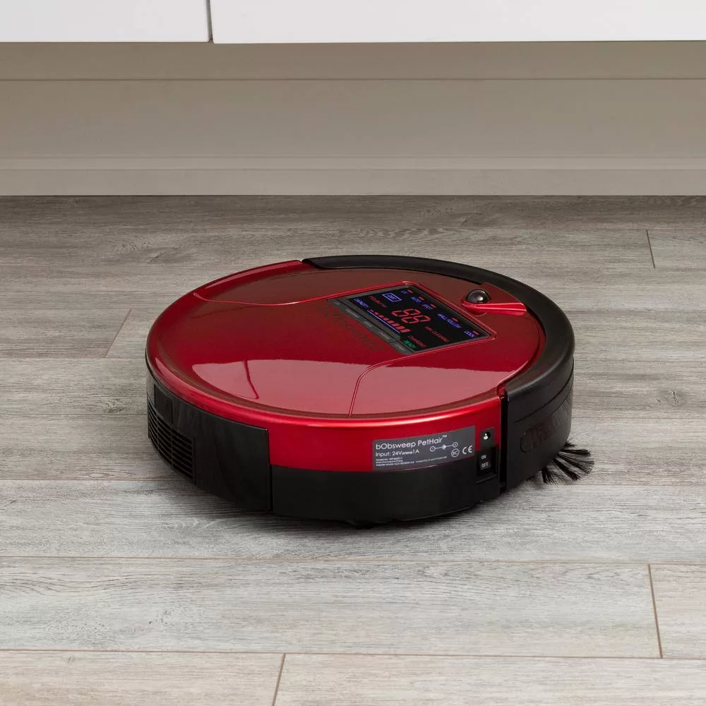 bObsweep WP460011RO PetHair Robotic Vacuum Cleaner and Mop with Auto Recharging Station, Large dustbin, Stair & Obstacle Detection in Rouge