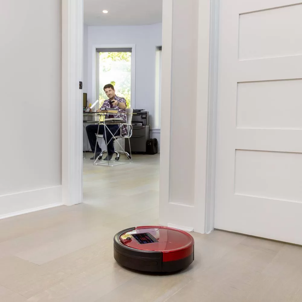 bObsweep WP460011RO PetHair Robotic Vacuum Cleaner and Mop with Auto Recharging Station, Large dustbin, Stair & Obstacle Detection in Rouge
