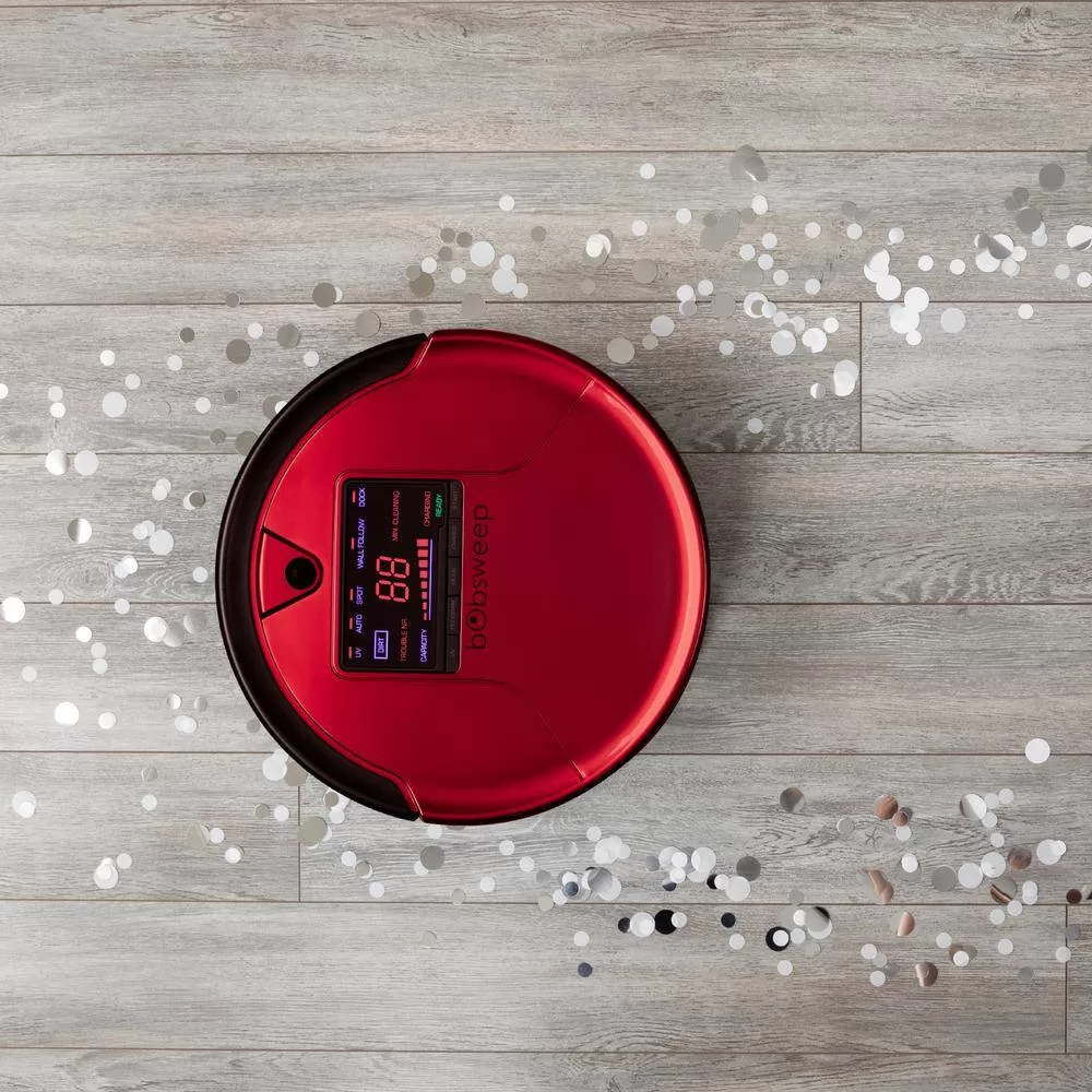 bObsweep WP460011RO PetHair Robotic Vacuum Cleaner and Mop with Auto Recharging Station, Large dustbin, Stair & Obstacle Detection in Rouge