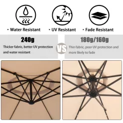 Boyel Living 12 ft. Cantilever Patio Umbrella Fade Resistant and UV Protected with Base in Beige