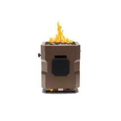 UKIAH Tailgater II 15.25in. L X 15.25in. W X 16in. H Portable LP Gas Steel Square Fire Pit with 2.1 BTM Sound System in Bronze