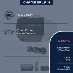 Chamberlain HD-D2101-X2 1/2 HP Heavy-Duty Chain Drive Garage Door Opener (2-Pack)