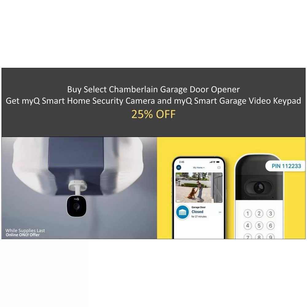 Chamberlain RJO101 RJO101 Wall Mount Drive Ultra-Quiet Garage Door Opener with Battery Backup and Wi-Fi Connection