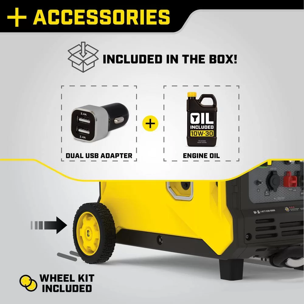 Champion Power Equipment 100571 3500-Watt Gasoline Powered Inverter Generator with CO Shield and Quiet Technology