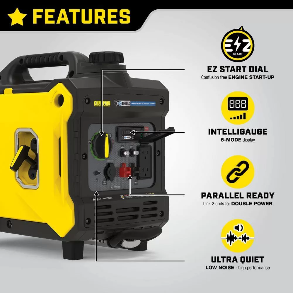 Champion Power Equipment 100571 3500-Watt Gasoline Powered Inverter Generator with CO Shield and Quiet Technology