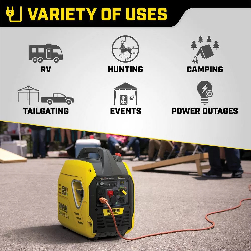 Champion Power Equipment 2500-Watt Ultralight Gasoline and Propane Powered Dual Fuel Inverter Generator