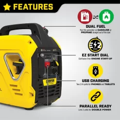 Champion Power Equipment 2500-Watt Ultralight Gasoline and Propane Powered Dual Fuel Inverter Generator