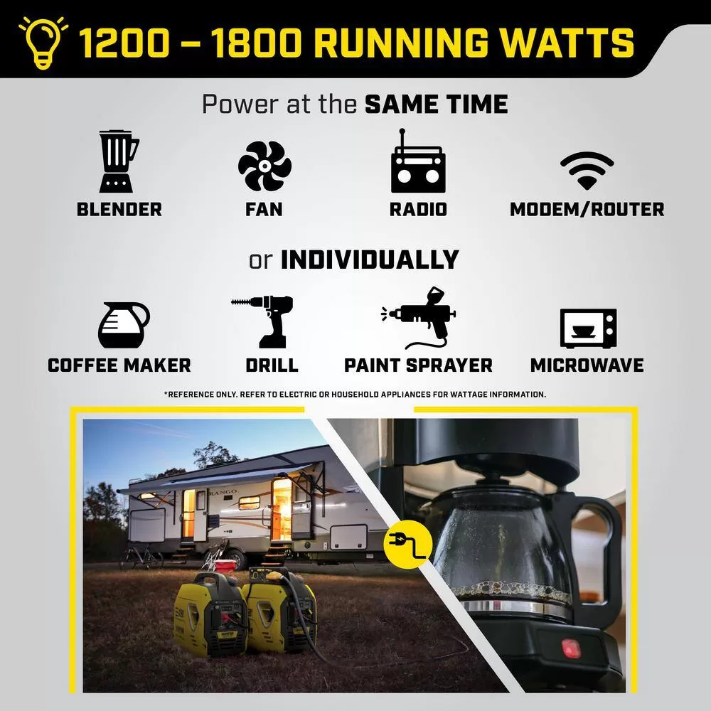 Champion Power Equipment 2500-Watt Ultralight Gasoline and Propane Powered Dual Fuel Inverter Generator