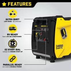 Champion Power Equipment 201155 4650-Watt Wireless Remote Start Gasoline Powered Inverter Generator with CO Shield and Quiet Technology