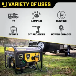 Champion Power Equipment 200970 4550/3650-Watt Gasoline and Propane Powered Dual Fuel Portable Generator with CO Shield