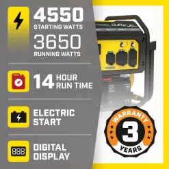 Champion Power Equipment 200973 4550/3650-Watt Electric Start Gas and Propane Dual Fuel Powered RV Ready Portable Generator