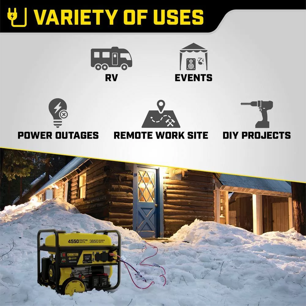 Champion Power Equipment 201156 4550/3650-Watt Wireless Remote Start Gasoline Powered Portable Generator with CO Shield