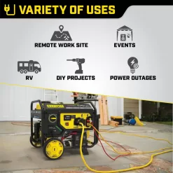 Champion Power Equipment 201157 4550/3650-Watt Electric Start Gasoline and Propane Powered Dual Fuel Portable Generator with CO Shield