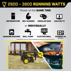 Champion Power Equipment 201157 4550/3650-Watt Electric Start Gasoline and Propane Powered Dual Fuel Portable Generator with CO Shield