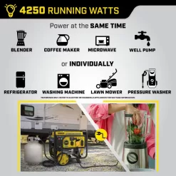 Champion Power Equipment 201279 5300/4250-Watt Gasoline and Propane Powered Dual Fuel Portable Generator with CO Shield