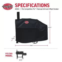 Char-Griller 8125 1012 sq. in. Competition Pro Offset Charcoal Grill or Wood Smoker in Black