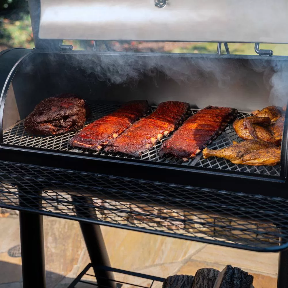 Char-Griller 8125 1012 sq. in. Competition Pro Offset Charcoal Grill or Wood Smoker in Black