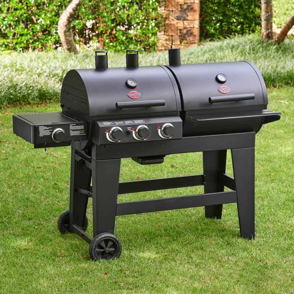Char-Griller 5650 Double Play 1,260 sq., in. 3-Burner Gas and Charcoal Grill in Black