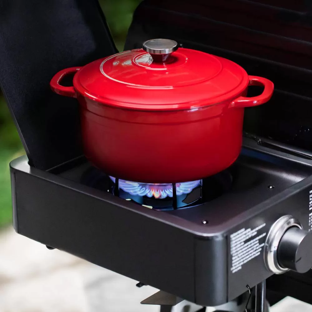 Char-Griller 5650 Double Play 1,260 sq., in. 3-Burner Gas and Charcoal Grill in Black